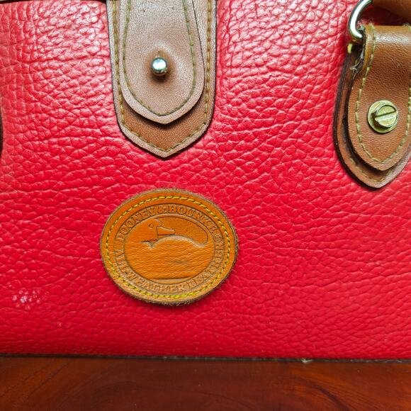 Dooney & Bourke All Weather Leather Satchel – Red Pebbled, Vintage 80s/90s - Picture 3 of 8